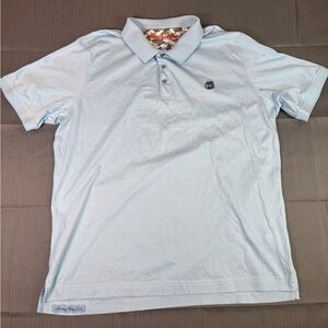 Robert Graham Supima Cotton Polo Shirt 2XL Light Blue “Knowledge Wisdom Truth”